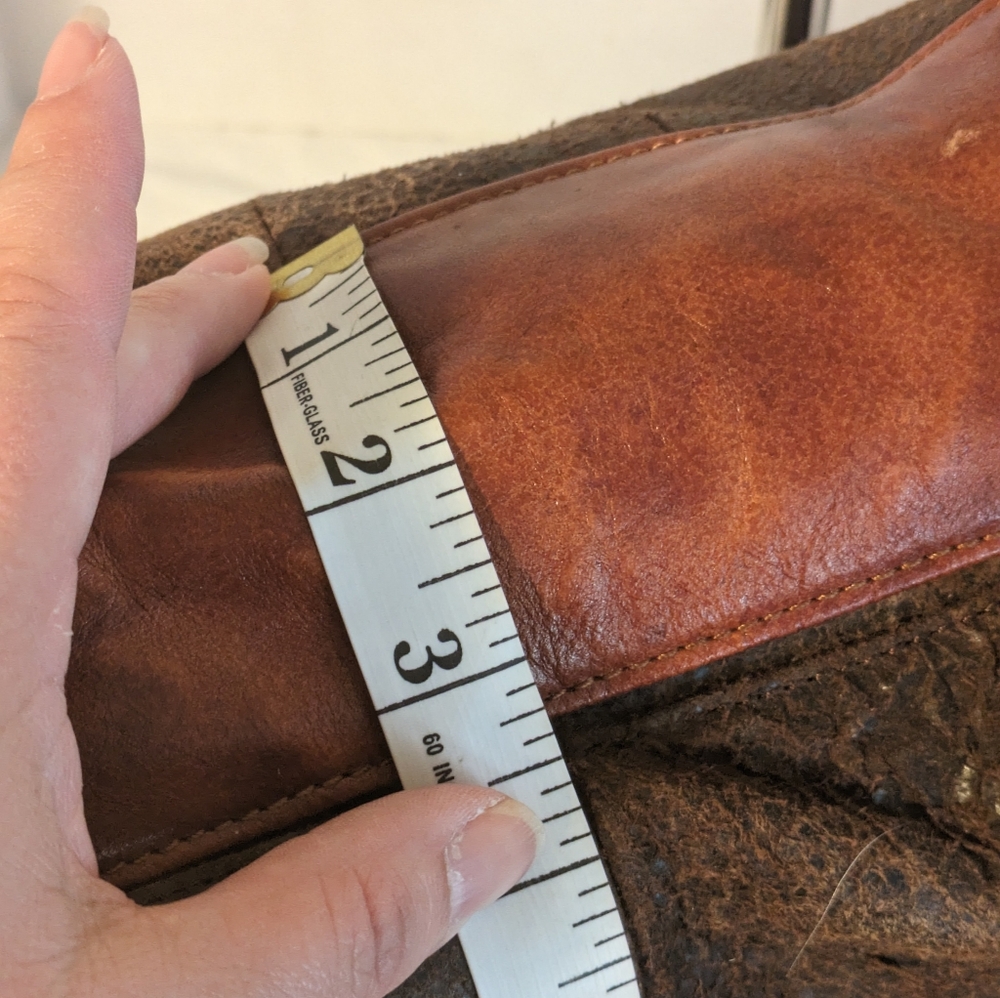 Messangerbag/ backpack brown dual tone leather - Picture 6 of 8